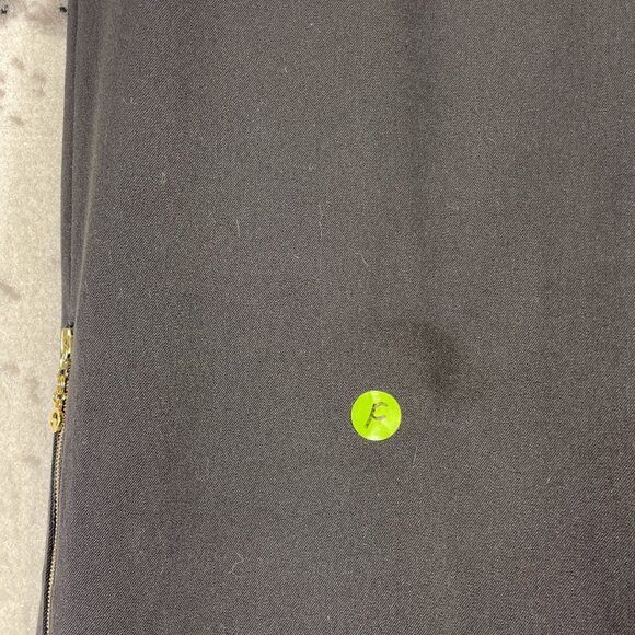 St John Sport Marie Gray Pants Womens‎ Size 16 Black Wide Leg Gold Hardware - Picture 3 of 16